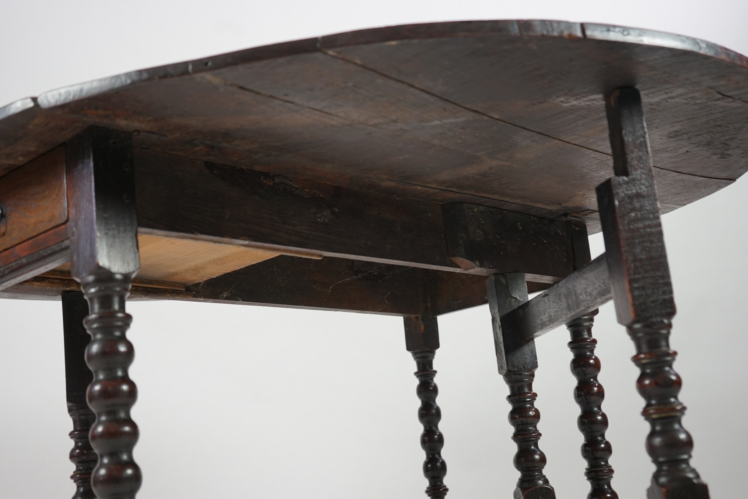 A 17th century and later oak gateleg table